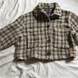 Zara Medium Structured Overshirt Plaid Jacket